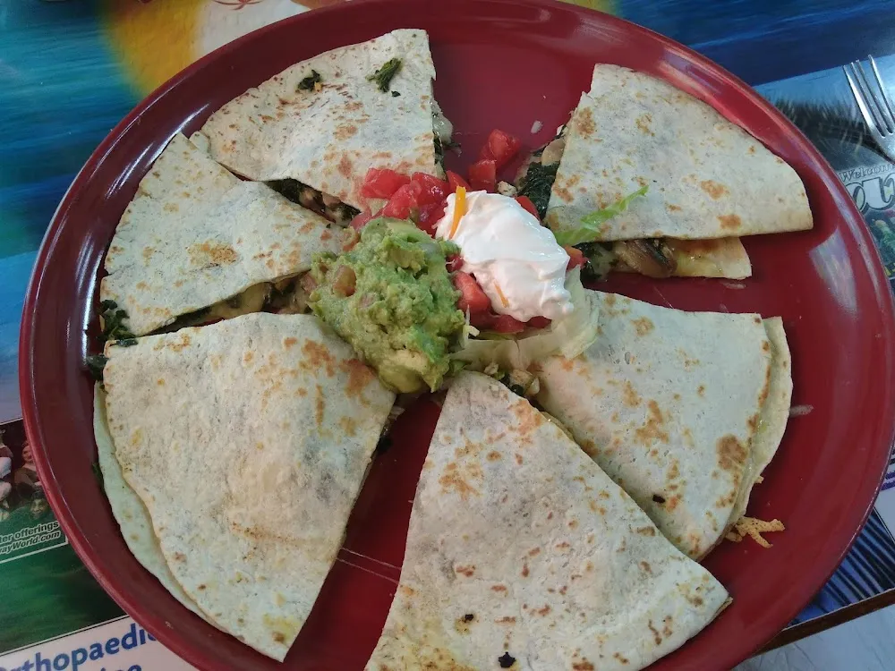 Vegetarian Quesadilla with Grilled Chicken